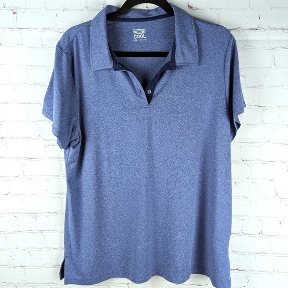 32 Degrees Light Blue Heather Short Sleeve Polo - XL - Picture 1 of 5